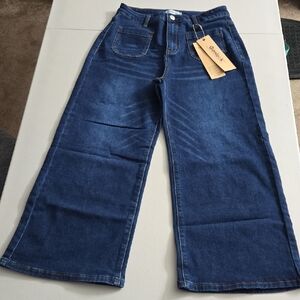 Genleck Women's Blue Wide-Leg Jeans, Size 10, NWT